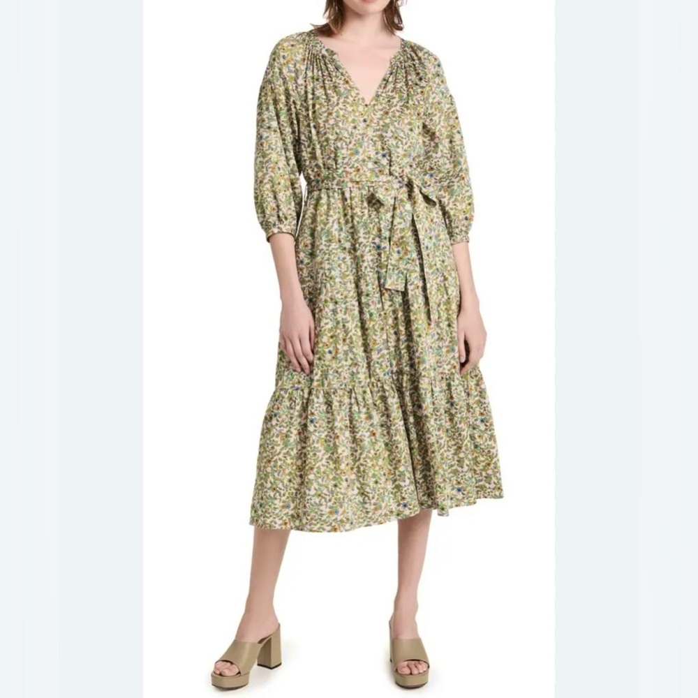 Xirena Annieka Women’s Dress‎ Midi Floral Green Size S